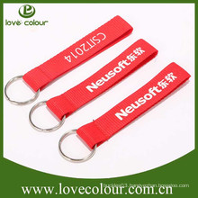 Factory cheap wholesale custom silk screen short lanyard for keychain